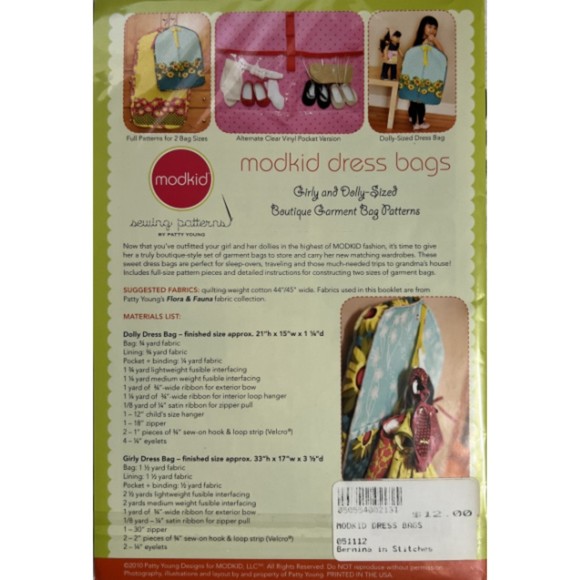 Modkid Paper Sewing Pattern - Dress Bags - Picture 2 of 2